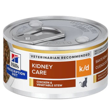 HILL'S - FELINE K/D KIDNEY CARE WITH "CHICKEN & VEGETABLE STEW" CANNED 2.9OZ / 貓用腎臟護理(燉蔬菜及雞肉口味)配方罐頭2.9OZ