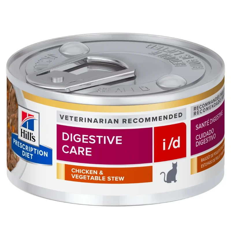HILL'S-FELINE I/D DIGESTIVE CARE WITH "CHICKEN & VEGETABLE STEW" CANNED 2.9OZ / 貓用腸胃保健配方罐頭(雞肉及蔬菜味)2.9安士