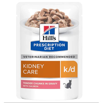 HILL'S - FELINE K/D KIDNEY CARE POUCH WITH "SALMON" 85G / 貓用腎臟處方濕糧(三文魚)85克