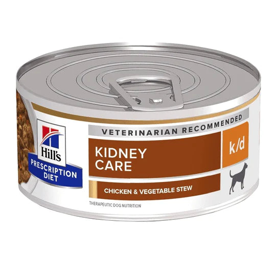HILL'S - CANINE K/D KIDNEY CARE WITH "CHICKEN & VEGETABLE STEW" CANNED 5.5OZ / 犬用腎臟護理處方罐頭(雞肉燉蔬菜味) 5.5安士