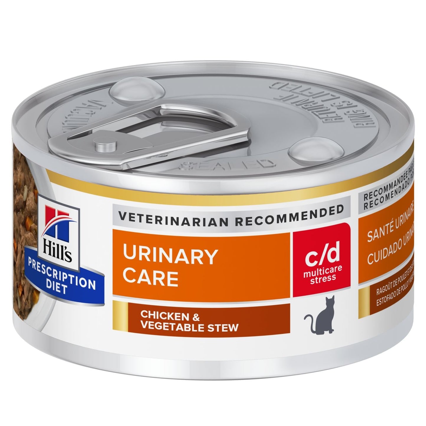 HILL'S - FELINE C/D MULTICARE STRESS WITH "CHICKEN & VEGETABLE STEW" CANNED 2.9OZ / 貓用泌尿道減壓配方罐頭(雞肉及蔬菜燉肉)2.9安士