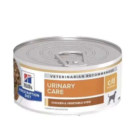 HILL'S - CANINE C/D MULTICARE URINARY CARE WITH "CHICKEN & VEGETABLE STEW" CANNED 5.5OZ / 犬用泌尿道配方罐頭 （雞肉燉蔬菜味） 5.5安士