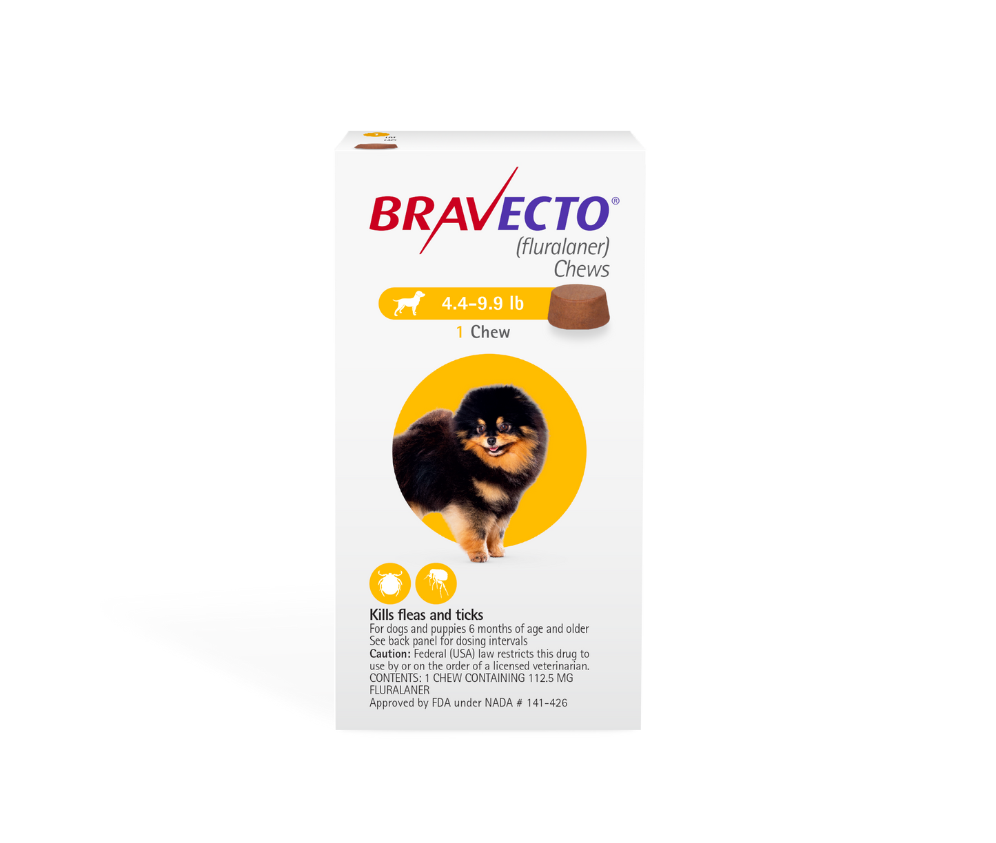 Bravecto Chews For Dogs 2-4.5kg (Yellow)