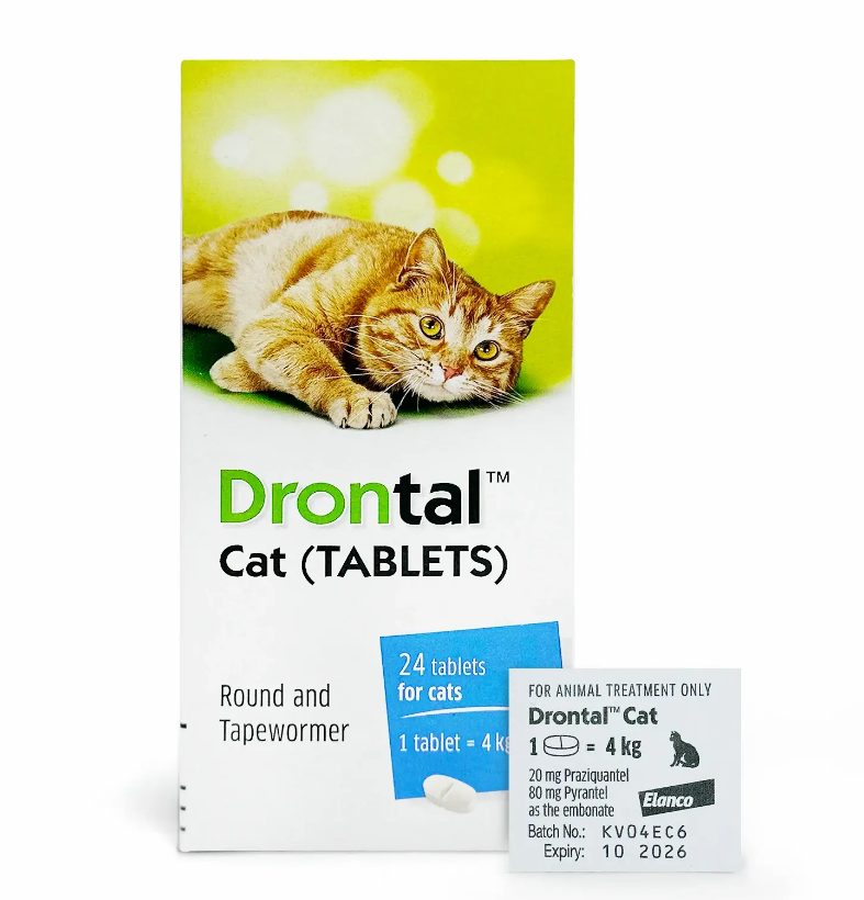 Drontal Plus Tablets For 4kg Cats (Per Tablet) 4公斤貓用杜蟲藥 (單片)