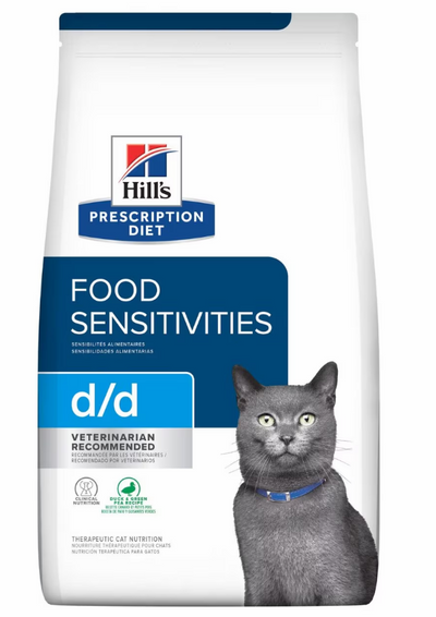 HILL'S -  FELINE D/D SKIN SENSITIVITIES "DUCK & GRENN PEA" 3.5LBS/ 貓用食物及皮膚敏感護理配方（鴨肉及碗豆） 3.5磅