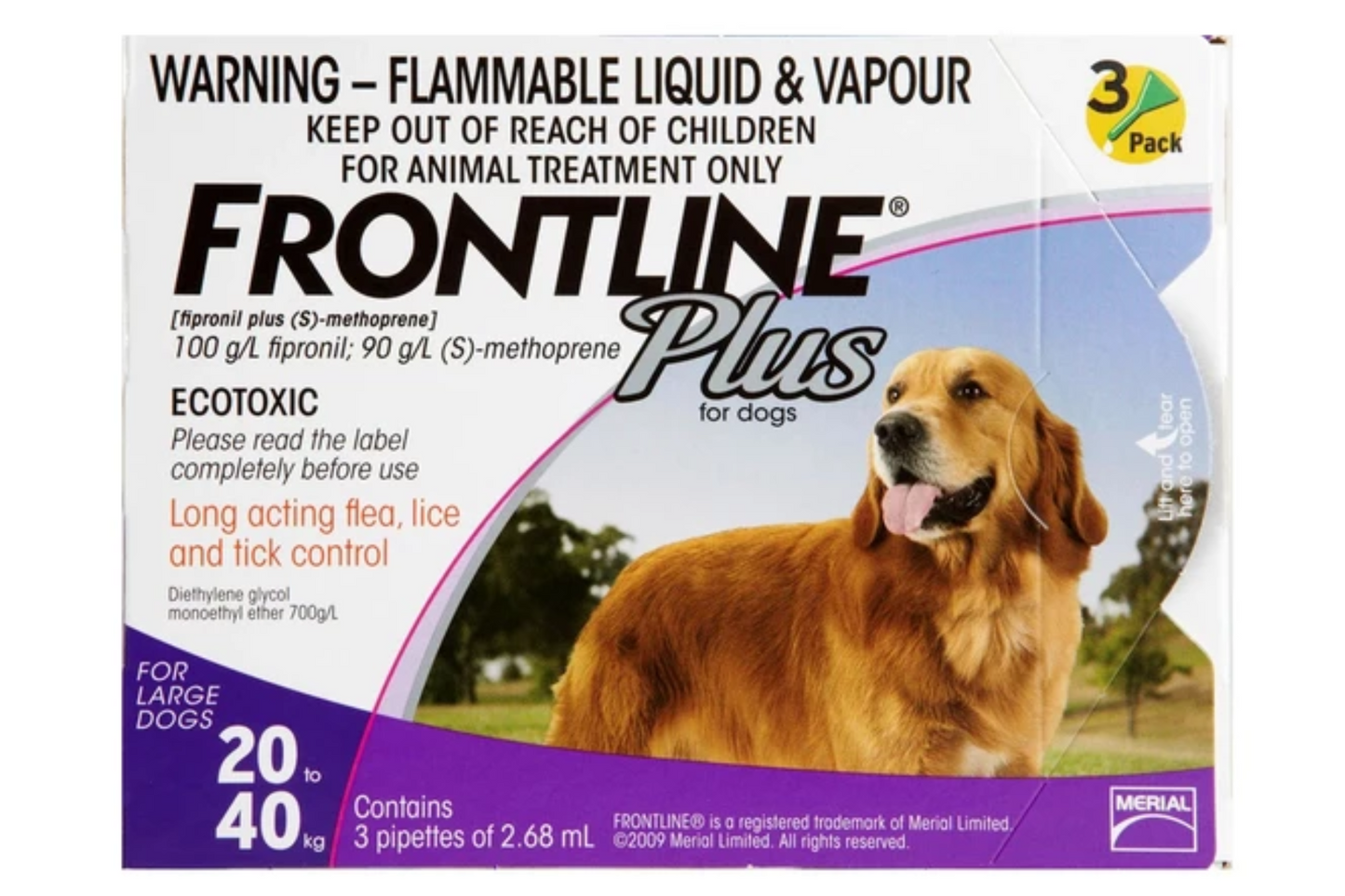 Frontline Plus Dog L 20-40kg (1盒3劑量) (Purple)