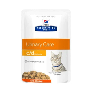 HILL'S - FELINE C/D MULTI URINARY CARE POUCH WITH "CHICKEN" 85G / 貓用泌尿道護理配方濕糧（雞肉味）85克