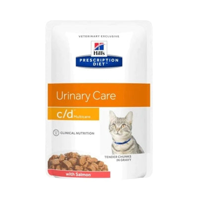 HILL'S - FELINE C/D MULTI URINARY CARE POUCH WITH "SALMON" 85G / 貓用泌尿道護理配方濕糧（三文魚味）85克