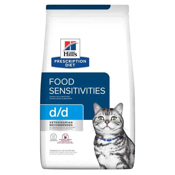 HILL'S -  FELINE D/D SKIN SENSITIVITIES "Venison & Green Pea " 3.5LBS /  貓用食物及皮膚敏感護理配方（鹿肉&青豆味）3.5磅