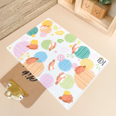 【Hajima Studio】異短貓貓A4膠Folder 資料夾 - Colorful Meow