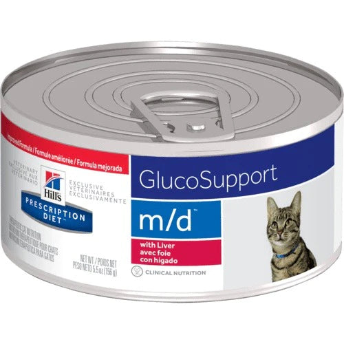 HILL'S - FELINE M/D GLUCOSUPPORT WITH LIVER CANNED 5.5OZ / 貓用血糖及體重管理配方罐頭 5.5安士